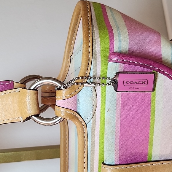 Coach Soho Twill Stripe multicolor fabric small shoulder bag - Picture 5 of 16
